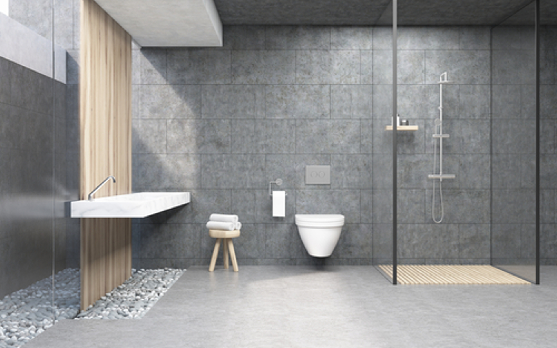 Glass bathroom cubicle